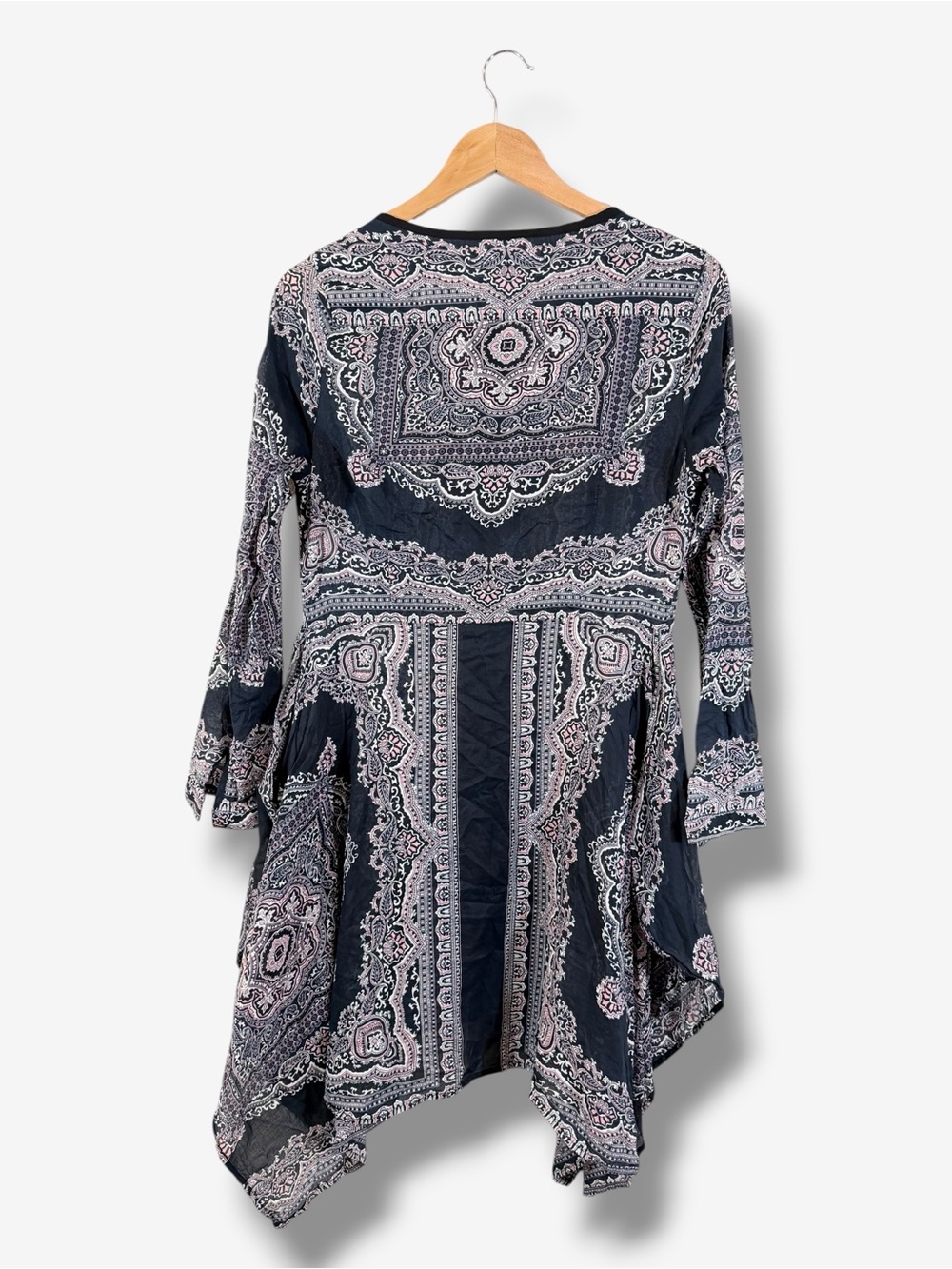 Aratta Silent Journey Paisley Lagenlook Sharkbite Tunic Side Slit Top Size S - Picture 10 of 10
